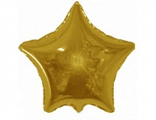 FM 32" звезда Золото без рисунка фольгированный шар