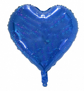 K 18" сердце Синее Blue Фольгированое