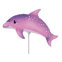 FM фигура 902883 Дельфин розовый МИНИ 14" фольгированный шар 