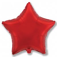 FM 4" звезда-микро Красная без рисунка фольгированный шар